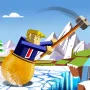 Getting Over Snow is a skill game where you control a quirky character with a hammer to climb a mountain, avoid traps, and rescue trapped animals in levels.
