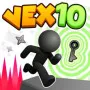 Vex 10 is a fast platform game filled with traps, jumps, moving obstacles, and dangerous paths that test timing, reflexes, and movement control.